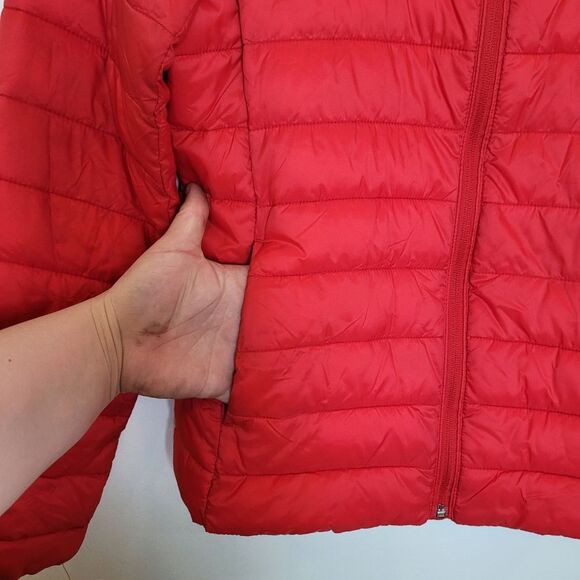 Old Navy Go-H2O Water Resistant Puffer Jacket Narrow Channel Robbie Red Small - Picture 5 of 9